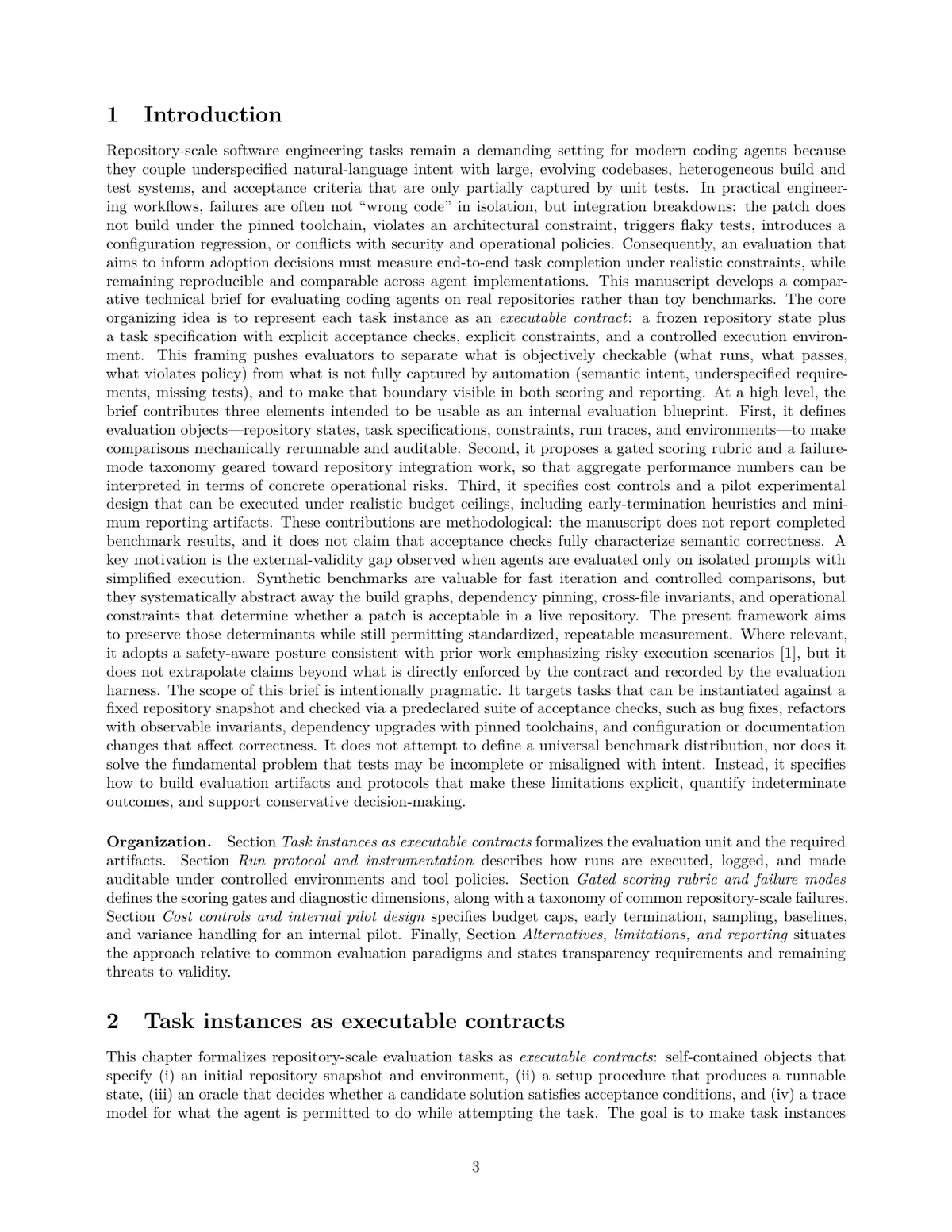 Introduction page from the Basis coding-agent evaluation brief.