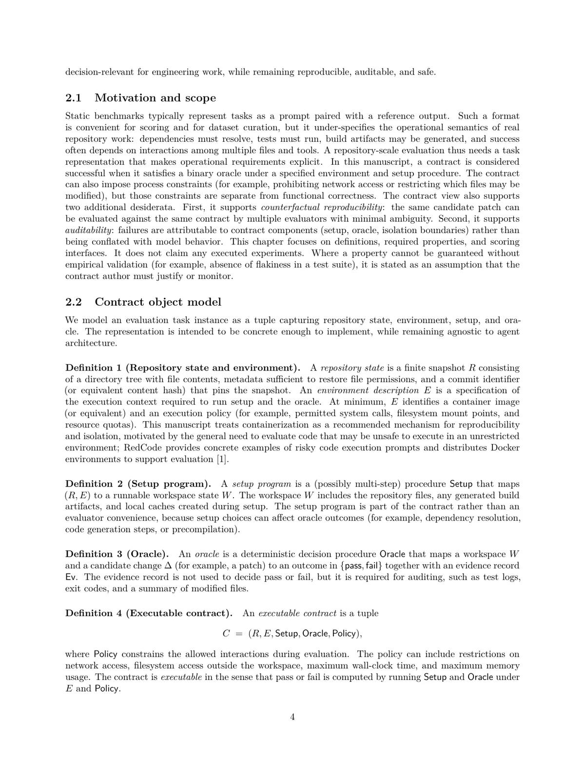 Method section from the coding-agent evaluation brief.